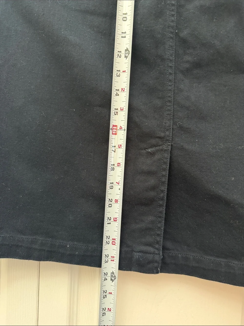 Talbots Black Pencil Skirt with Button Accent
